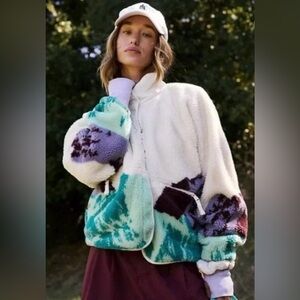 NWT  FP Free People Movement Hit The Slopes Printed Fleece Jacket